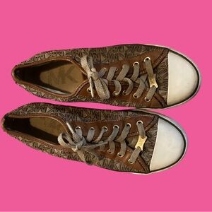 Michael Kors Logo Jacquard Canvas City Sneakers Tennis Shoes Women’s Size 7